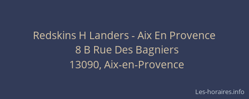 Redskins H Landers - Aix En Provence