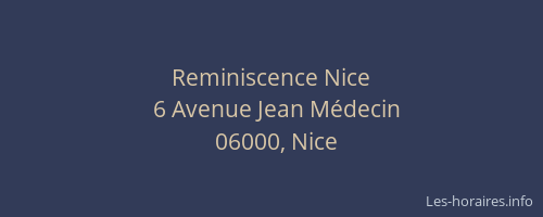 Reminiscence Nice