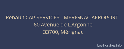 Renault CAP SERVICES - MERIGNAC AEROPORT