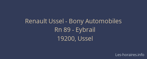 Renault Ussel - Bony Automobiles