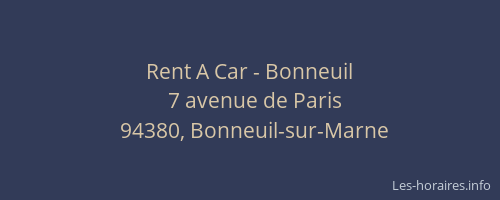 Rent A Car - Bonneuil