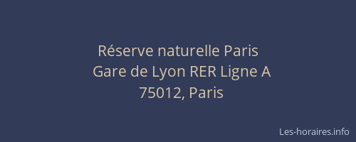 Réserve naturelle Paris