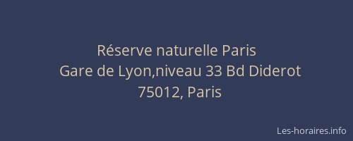 Réserve naturelle Paris