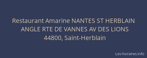 Restaurant Amarine NANTES ST HERBLAIN