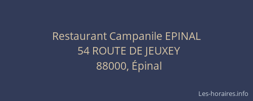 Restaurant Campanile EPINAL