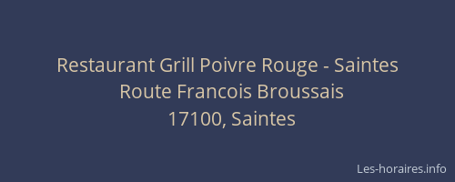 Restaurant Grill Poivre Rouge - Saintes