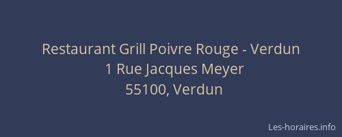 Restaurant Grill Poivre Rouge - Verdun