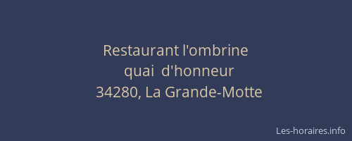 Restaurant l'ombrine