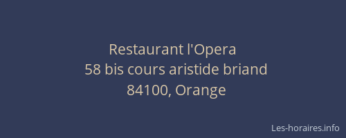Restaurant l'Opera
