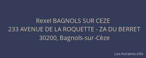 Rexel BAGNOLS SUR CEZE