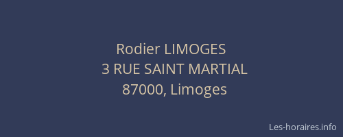 Rodier LIMOGES