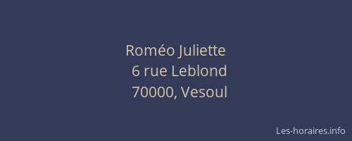 Roméo Juliette