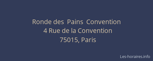 Ronde des  Pains  Convention