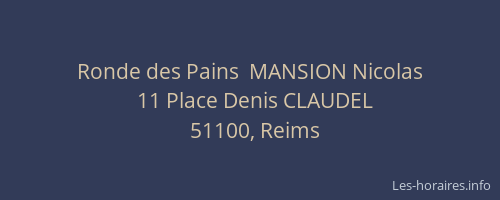 Ronde des Pains  MANSION Nicolas