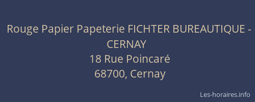 Rouge Papier Papeterie FICHTER BUREAUTIQUE - CERNAY