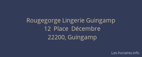 Rougegorge Lingerie Guingamp