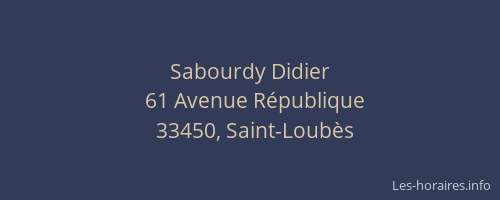 Sabourdy Didier