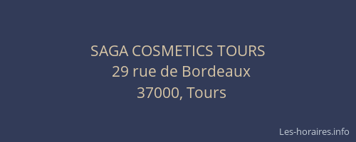 SAGA COSMETICS TOURS