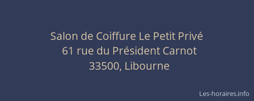 Salon de Coiffure Le Petit Privé