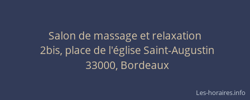 Salon de massage et relaxation