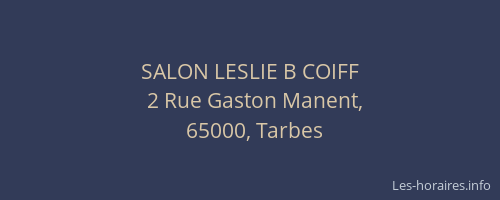 SALON LESLIE B COIFF