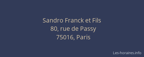 Sandro Franck et Fils