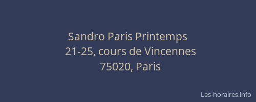 Sandro Paris Printemps