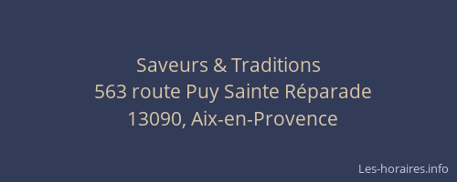 Saveurs & Traditions