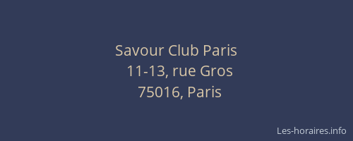 Savour Club Paris