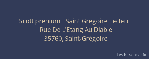 Scott prenium - Saint Grégoire Leclerc