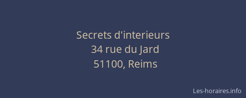 Secrets d'interieurs