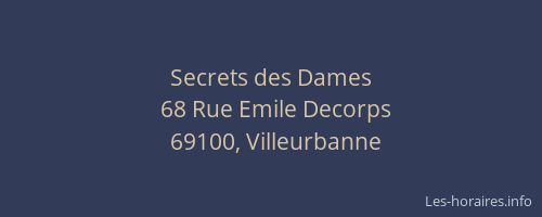 Secrets des Dames