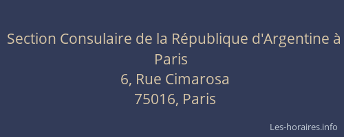 Section Consulaire de la République d'Argentine à Paris