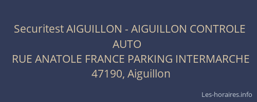 Securitest AIGUILLON - AIGUILLON CONTROLE AUTO