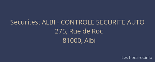 Securitest ALBI - CONTROLE SECURITE AUTO