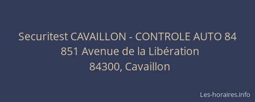 Securitest CAVAILLON - CONTROLE AUTO 84