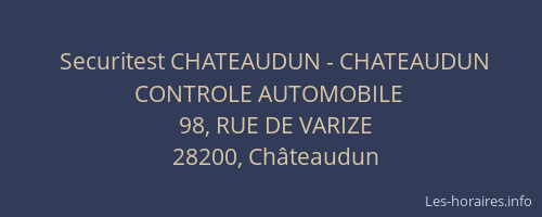 Securitest CHATEAUDUN - CHATEAUDUN CONTROLE AUTOMOBILE