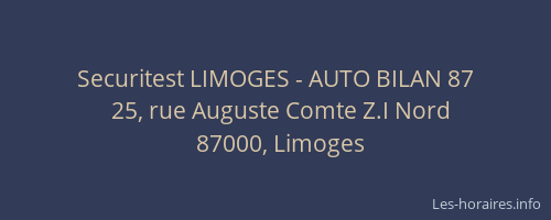 Securitest LIMOGES - AUTO BILAN 87