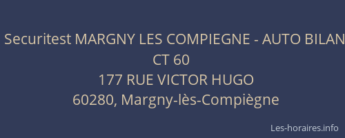 Securitest MARGNY LES COMPIEGNE - AUTO BILAN CT 60