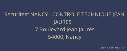 Securitest NANCY - CONTROLE TECHNIQUE JEAN JAURES