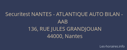 Securitest NANTES - ATLANTIQUE AUTO BILAN - AAB