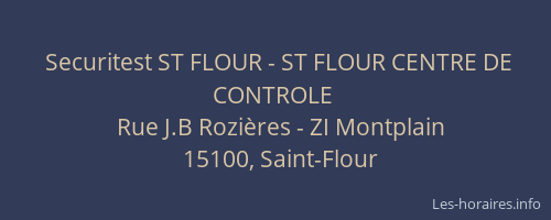 Securitest ST FLOUR - ST FLOUR CENTRE DE CONTROLE