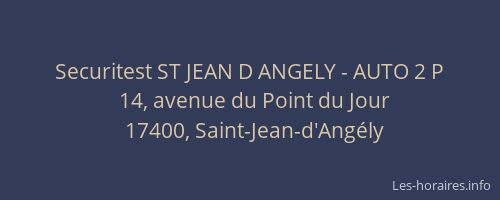Securitest ST JEAN D ANGELY - AUTO 2 P