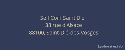 Self Coiff Saint Dié