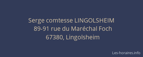 Serge comtesse LINGOLSHEIM