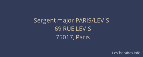 Sergent major PARIS/LEVIS