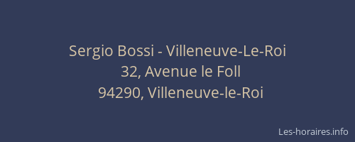 Sergio Bossi - Villeneuve-Le-Roi