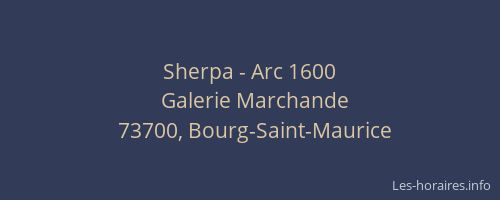 Sherpa - Arc 1600