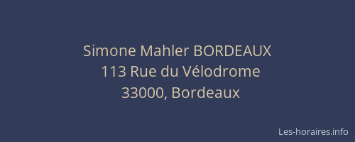 Simone Mahler BORDEAUX