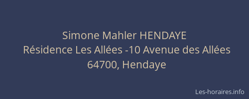 Simone Mahler HENDAYE